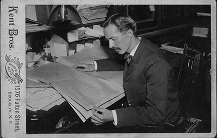 Alexis Ferm working at the New York Times (1895), courtesy of Special Collections and University Archives, Rutgers University Libraries