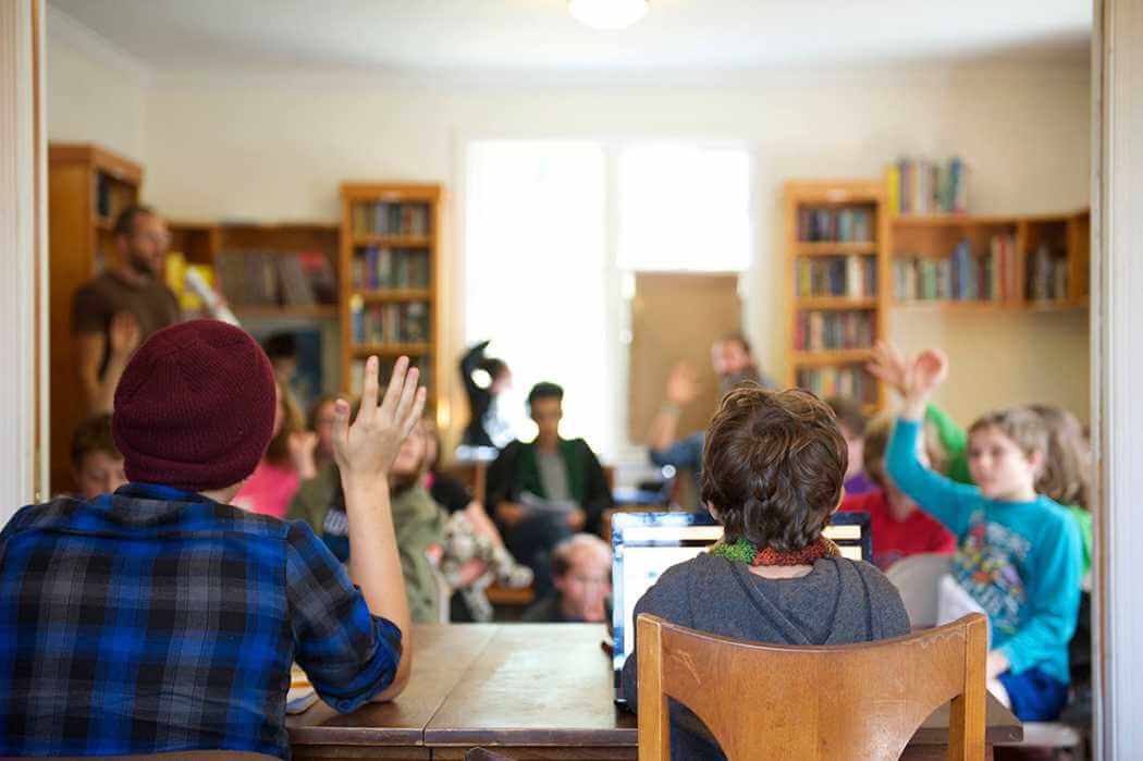 A Sudbury School Meeting. Photo: Hudson Valley Sudbury School.
