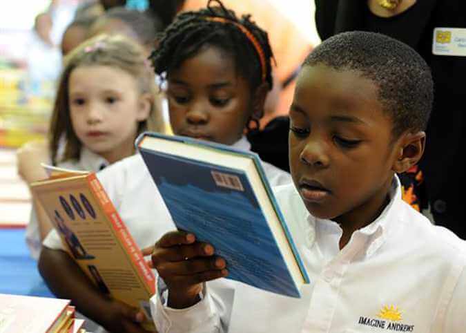 Children reading books