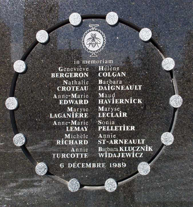 The École Polytechnique massacre memorial plaque