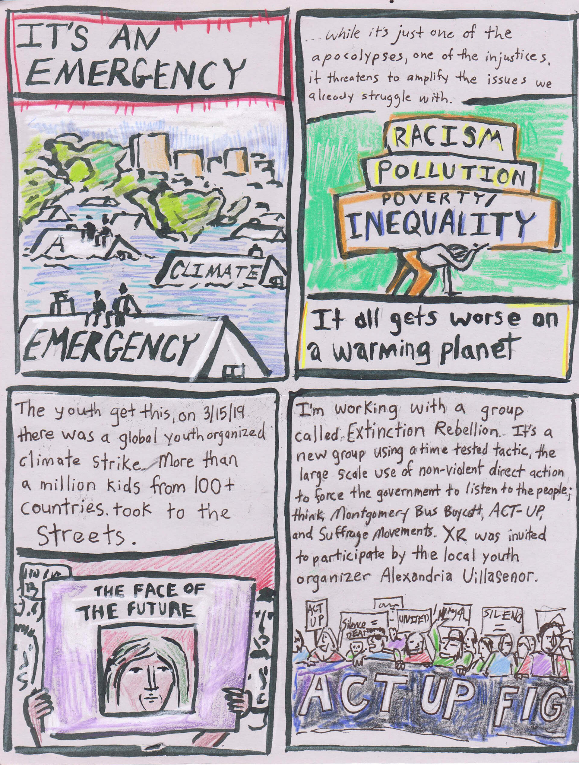 Youth Climate Strike, illustration by Noah Mayers