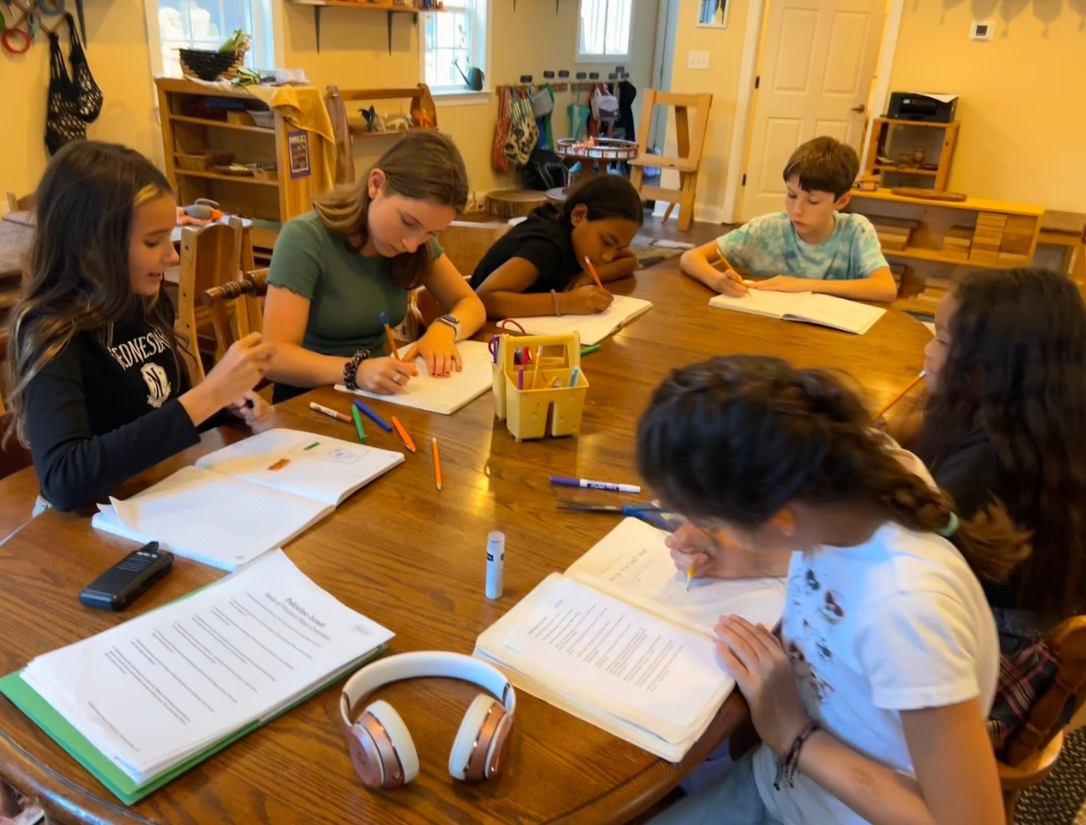 Aria and Simona taking part in an academically challenging geography offering with their non-dyslexic peers to understand the history of war in Palestine. They used audio, read alouds, support from friends and their own inventions (Aria used sketches rather than text based notes to plan for her part in a role play.) to fully engaged throughout the seven weeks course.